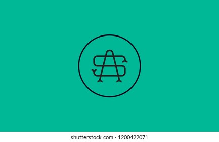 LETTER S AND A LOGO WITH CIRCLE FRAME FOR LOGO DESIGN OR ILLUSTRATION USE