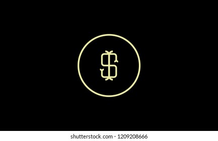 LETTER I AND S LOGO WITH CIRCLE FRAME FOR LOGO DESIGN OR ILLUSTRATION USE