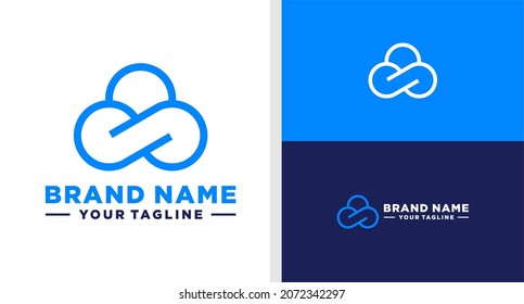 LETTER S LOGO CLOUD LINE INFINITY EDITABLE