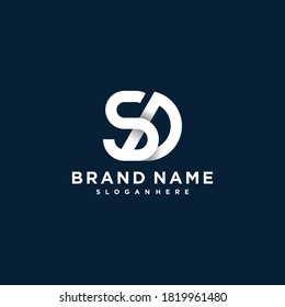 Letter S logo with combine modern shape and line art style vector part 7