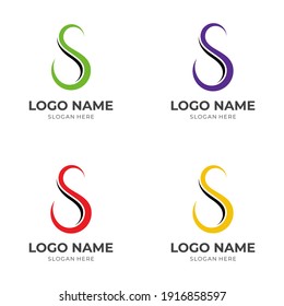 concepto del logotipo de la letra S estilo de color plano