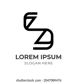 concepto del logotipo de la letra S con un estilo de color negro plano