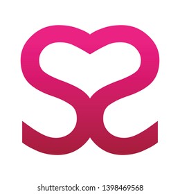 Letter S Logo Concept Heart Symbol Stock Vector (Royalty Free ...