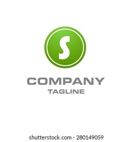 Letter s logo , creative green circle , Elegant calligraphic , Company logo design . vector illustration