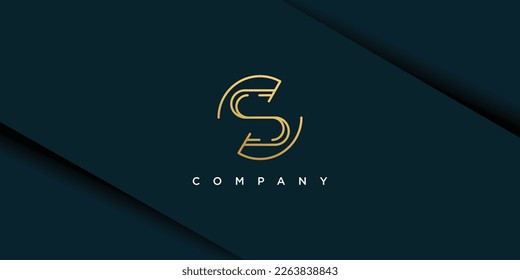 Letter S logo with creative and unique style concept design icon premium vector