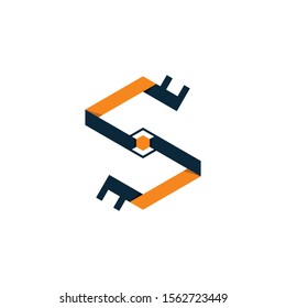 letter S logo cryptocurrency vector