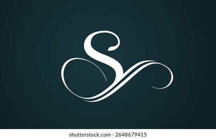 Letter s logo design with a blue background. Modern trendy initial luxury s letter logo design. Royal premium letter s logo design vector template.