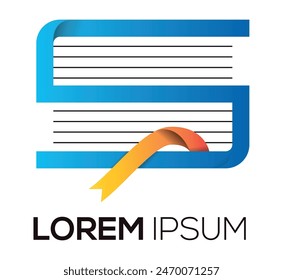 Letter S Logo Design book logo vector Education logo template design concept. Academy