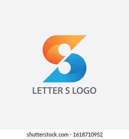 letter s logo design for branding with gradient color style