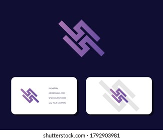 Letter S S logo design with business card vector template. creative minimal monochrome monogram symbol. Premium business logotype. Graphic alphabet symbol for corporate identity