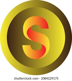letter s logo design in circle with minimalistic shape