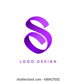 Letter "S" logo design. Colorful ribbon.