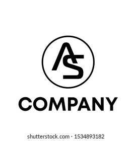 letter A with S logo design concept template