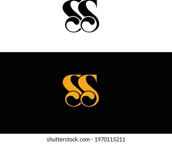 Letter S S logo design. creative minimal monochrome monogram symbol. Universal elegant vector emblem. Premium business logotype. Graphic alphabet symbol for corporate identity