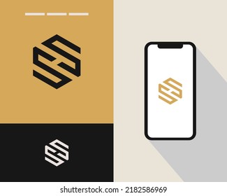 Letter S S logo design. creative minimal monochrome monogram symbol. Universal elegant vector emblem. Premium business logotype. Graphic alphabet symbol for corporate identity