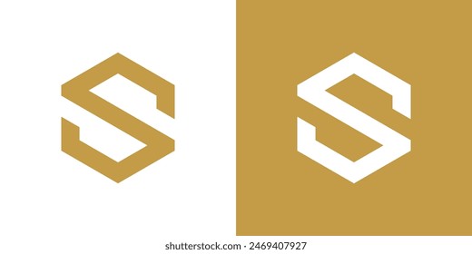 Diseño de logotipo de la letra S con concepto creativo. Vector Premium
