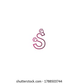 Letter S logo design Dog footprints concept icon illustration