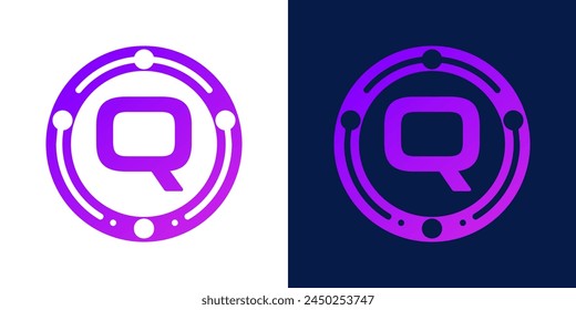 letter S logo design with dotted gradient digital circles, for digital, technology, data