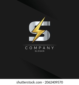 diseño del logotipo de la letra S, vector del logotipo de los tornillos eléctricos