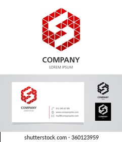 Letter S - Logo Design Element with Business Card - illustration
Vector Logotype Template 
