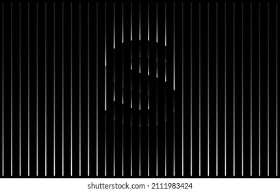 Letter S logo design with falling lines. Vector illustration with gradient lines, shadow and black background. Creative icon with letter S.