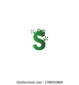 Letter S logo design frog footprints concept icon illustration