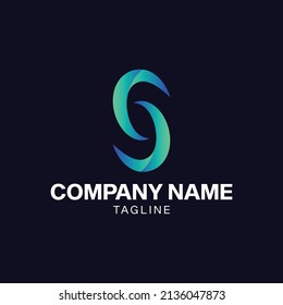 Letter S Logo Design. gradient blue and green.alphabet logo design