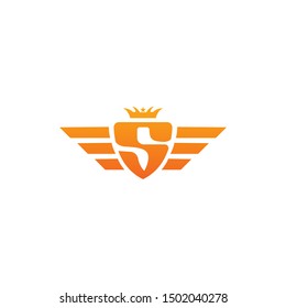 letter s logo design, icon wing design template elements