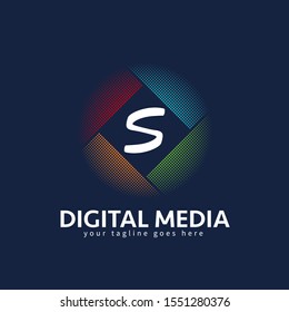 letter s logo design, icon design template elements, digital media design