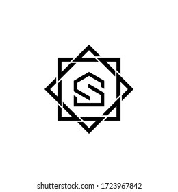 Plantilla de icono de diseño del logotipo de la letra S