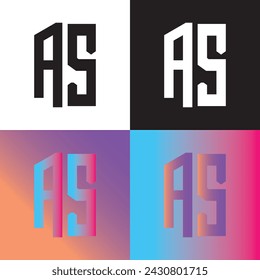 letter A S logo design icon set background Alphabet letter icon logo AS business logo on different background.