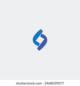 letter s logo design idea with lightning bolt negative space for company