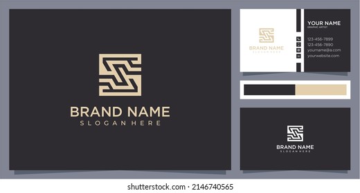 letter S logo design inspiration, Square Line Initial Letter S Logo. Flat Vector Logo Design Template Element.