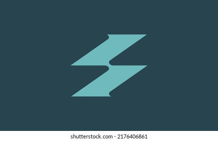 Letter S Logo Design with Lightning Illustration ,Vector Template