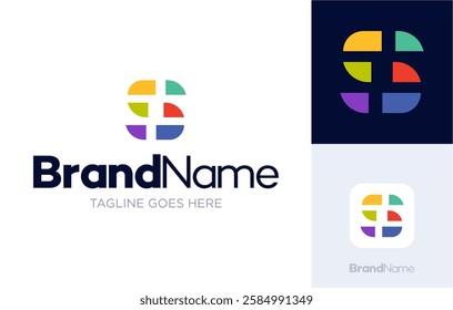 Letter S logo design, modern abstract geometric colorful design illustrations, Logotype concept symbol icon vector templates, Usable for Growing Business, Branding, Identity, Marketing, etc