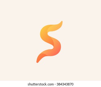 Letter S logo design. Modern technology app icon, spiral element. Vector glossy spiral letter symbol