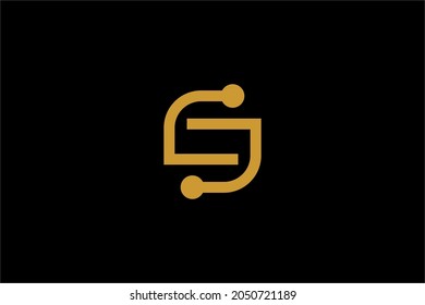 Letter S logo design. Monogram S type abstract symbol. Initial S and dot vector icons.