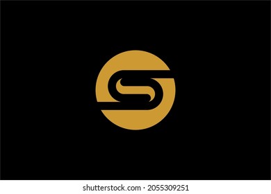 Diseño del logotipo de la letra S. Símbolo abstracto tipo S de monograma. S inicial en el icono de vector de círculo.