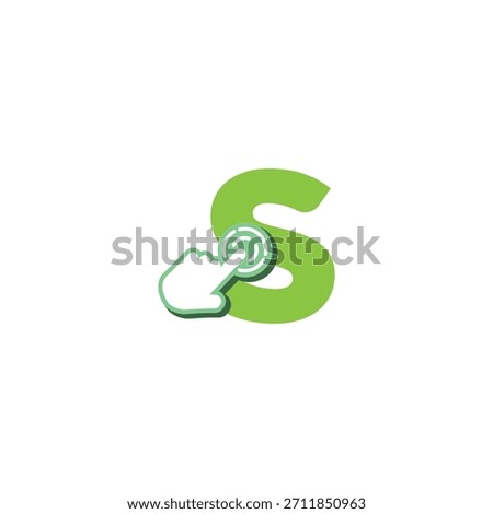 Letter S Logo Design on Touchscreen Vector Template