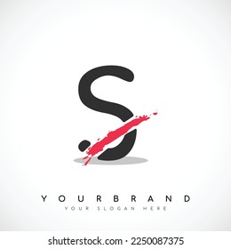 Diseño De Logotipo Carta S Con Ilustración Del Vector De Secado Rojo