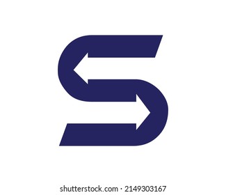 Letter S Logo Design With Share Arrow. Creative Initial Letter Vector Logotype Element Template.