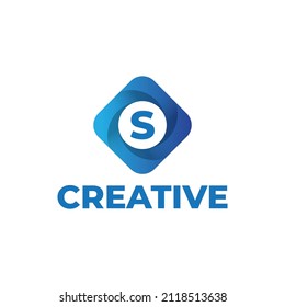 Letter S logo design with simple gradient style, professional logo design template