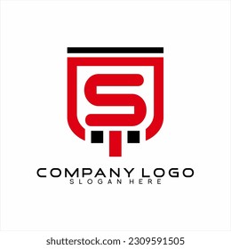 Letter s logo design with simple shield illustration, cyber security logo.