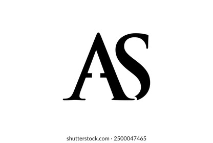 Buchstaben A und S Logo Design einfach minimalistisch