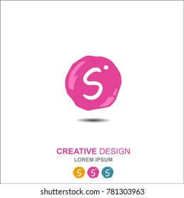 letter s, s logo, s logo design. simple word type logo. suitable for businesses in the field of children and young women. round background that resembles gel for creative design. abstract. vector