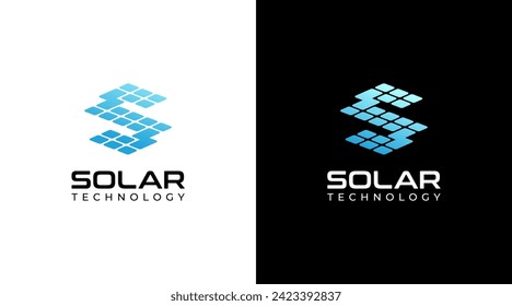 Logo-Design von Letter S. Solarlogo-Design mit Anfangsbuchstaben S