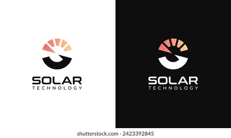 Diseño del logotipo de la letra S. Diseño de logotipo solar con letra inicial S