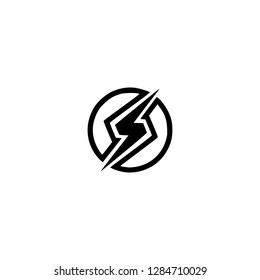 Letter S logo design. Speed symbol. Lightning icon