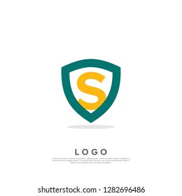 letter S logo design template. creative sign. Universal vector icon. SHIELD style - Vector