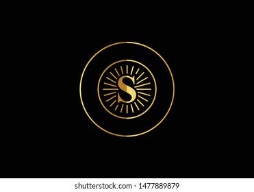 Letter S Logo Design Template. Vector light Logo Illustration. S Logo With Solar Light. S Emblem